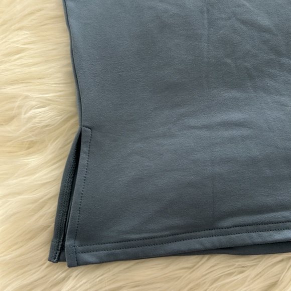 Eiffelt Blue Ruched Crop Tank Top Size Medium Sweetheart Neckline Y2K - Picture 5 of 9